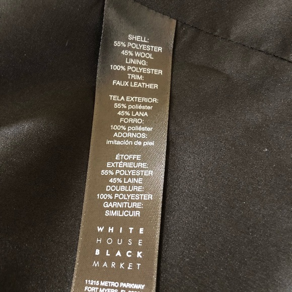 ⭐️NEW⭐️White House Black Market (WHBM) Black & White Plaid Wool Coat - Picture 9 of 9